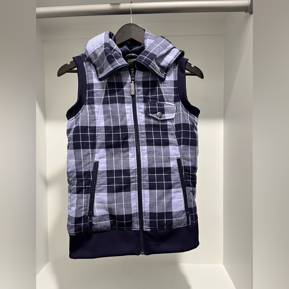Burton Dry Ride Starr Plaid Flannel Insulated Vest Women's XS snowboard ski